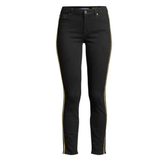 7 For All Mankind Ankle Glitter Stripe Jeans (NWT) - Picture 2 of 6